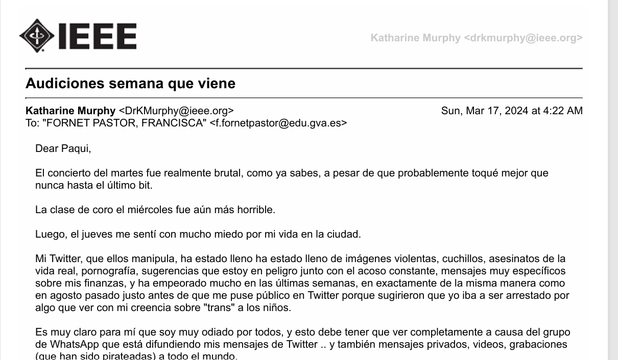 Email to Paqui