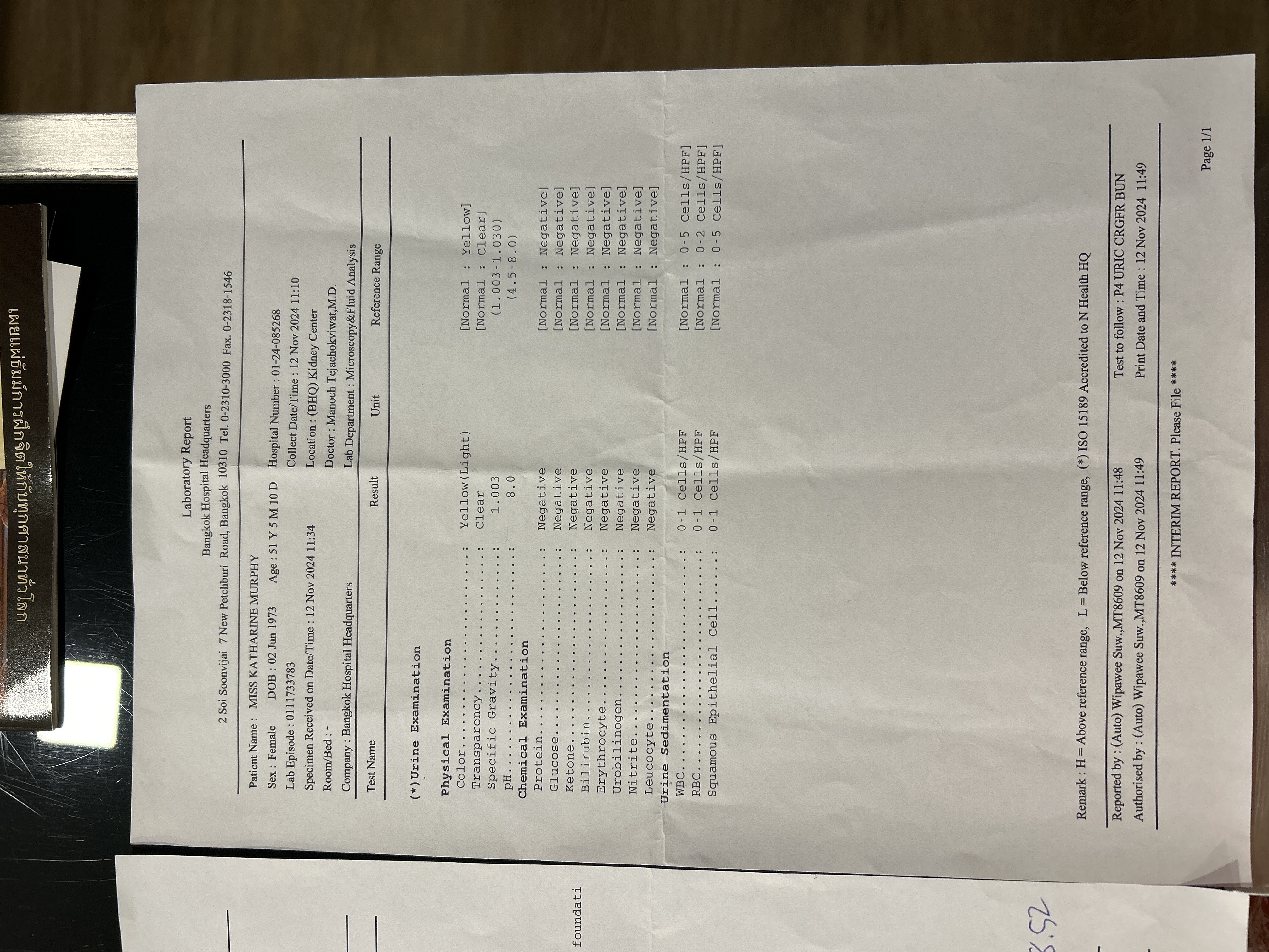 Kidney checkup results