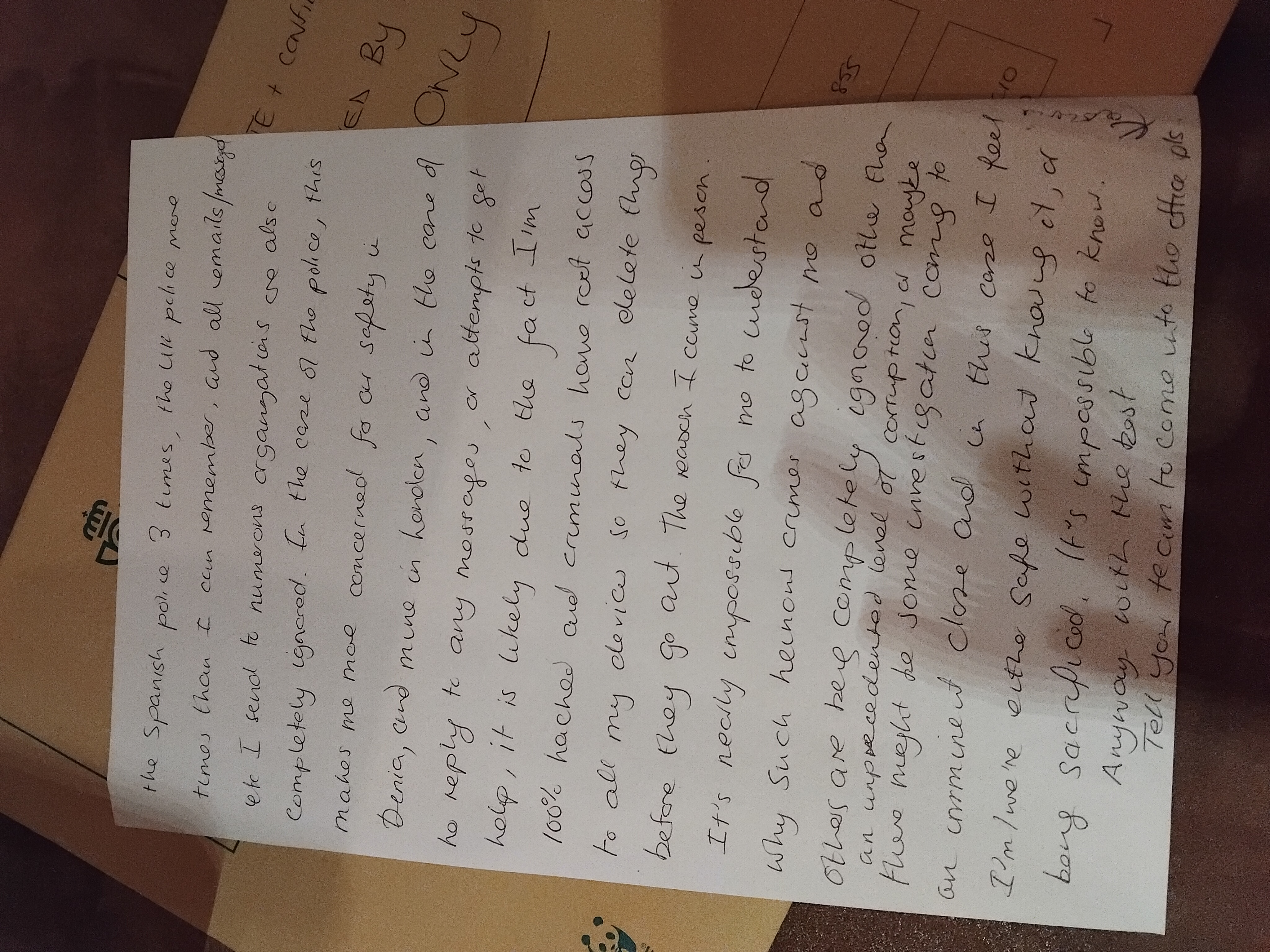 Further supplementary page back