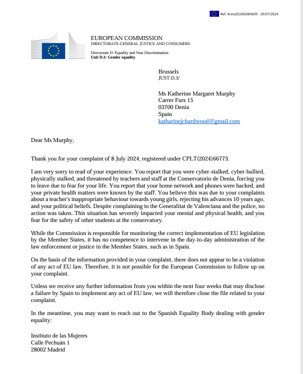 Response from ECHR 1