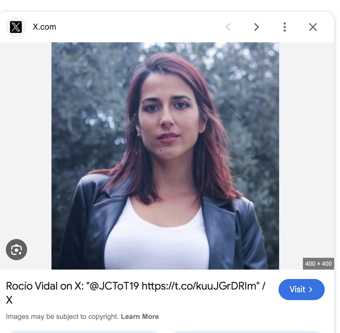 Rocio Vidal in Google search