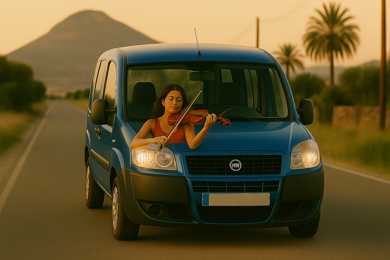 Ana in the car with no driver