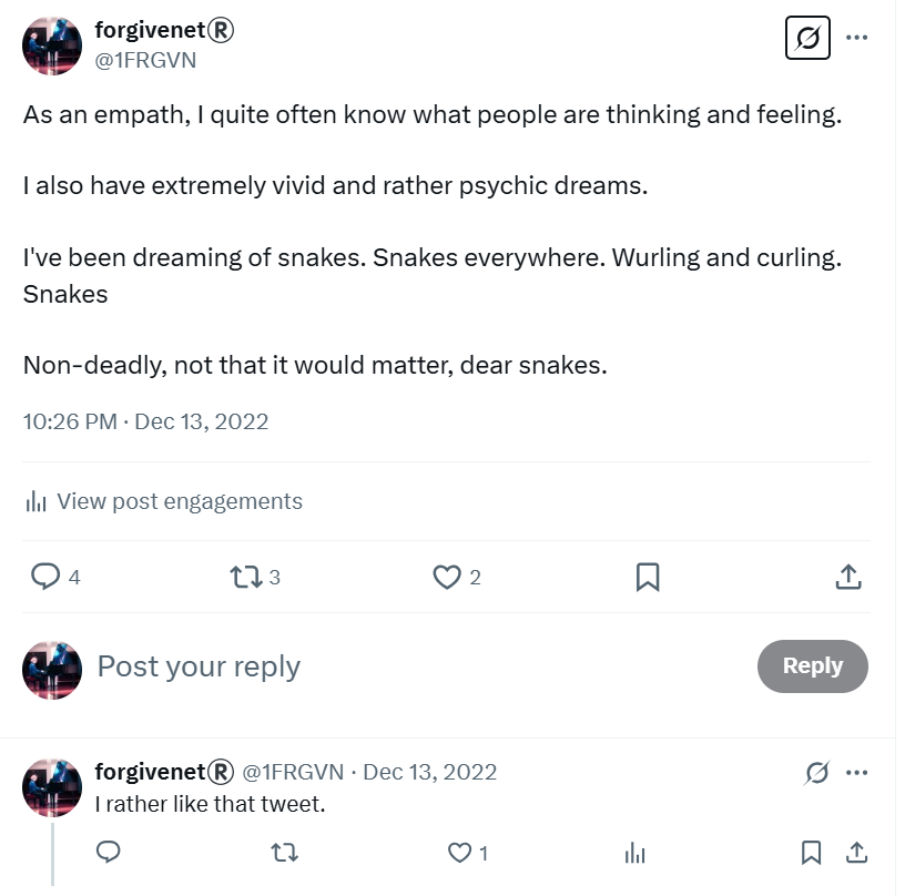 Dreaming of snakes