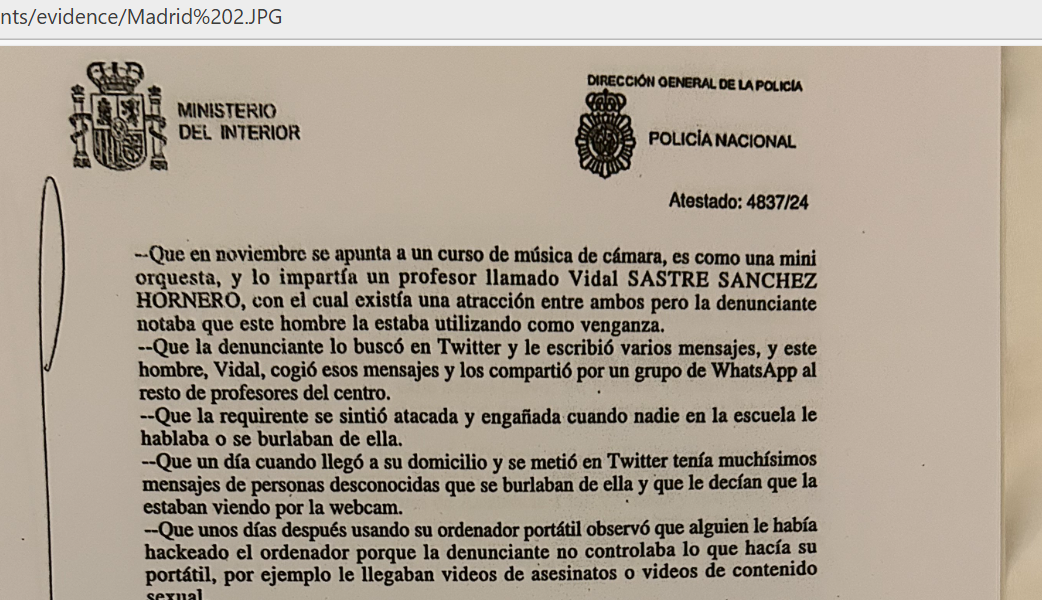 First denuncia