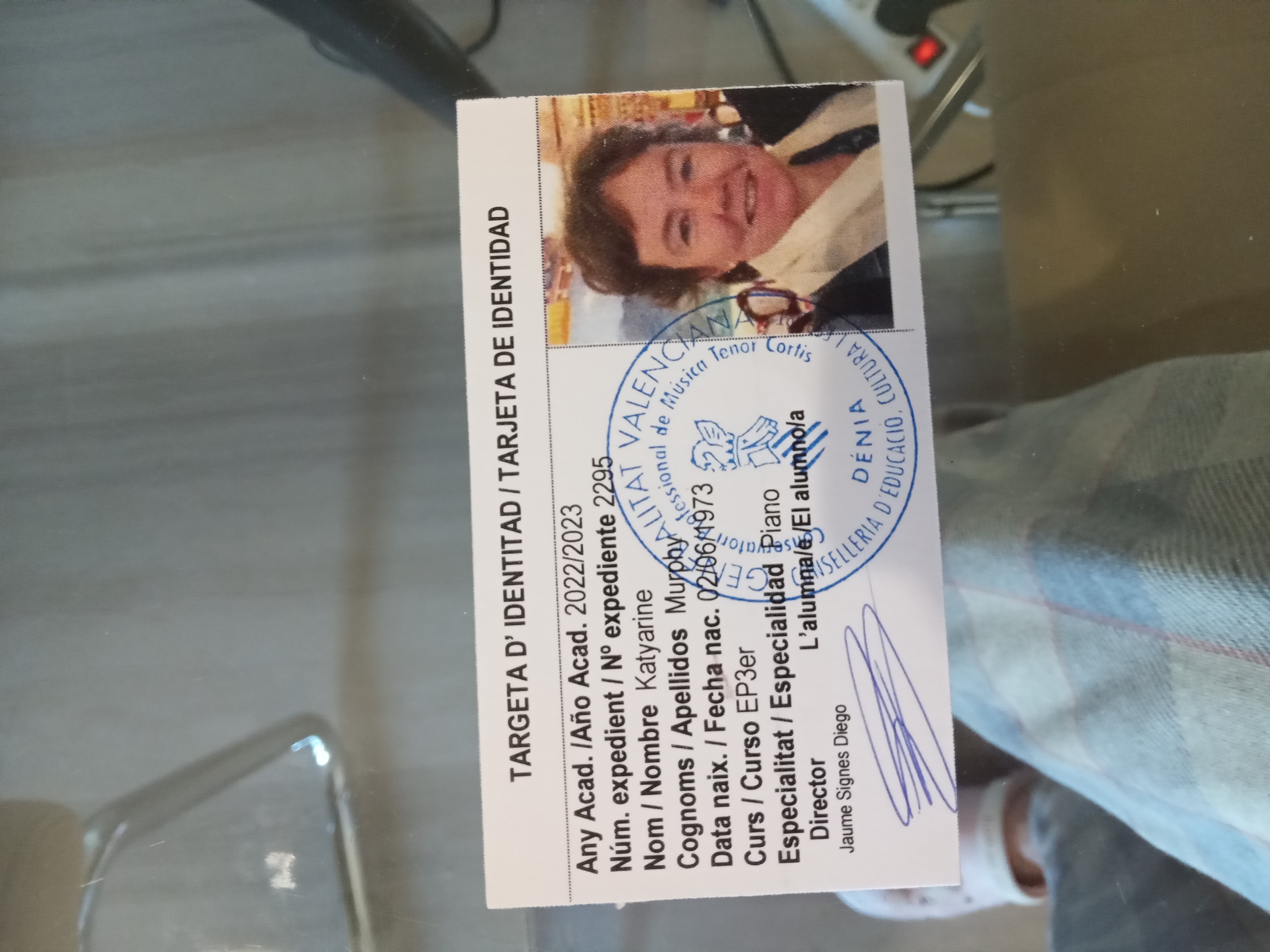 Conservatory identity card