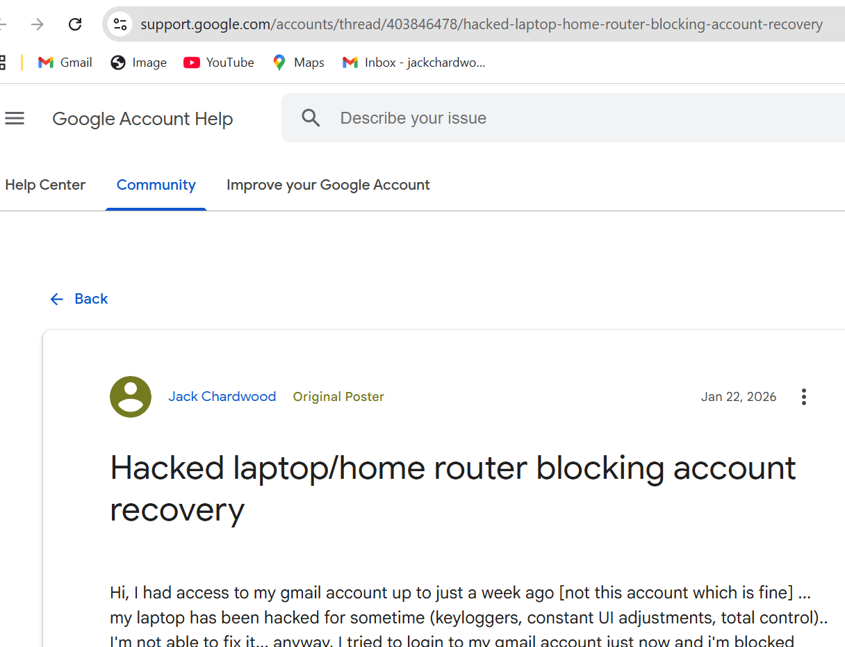 Google community help request