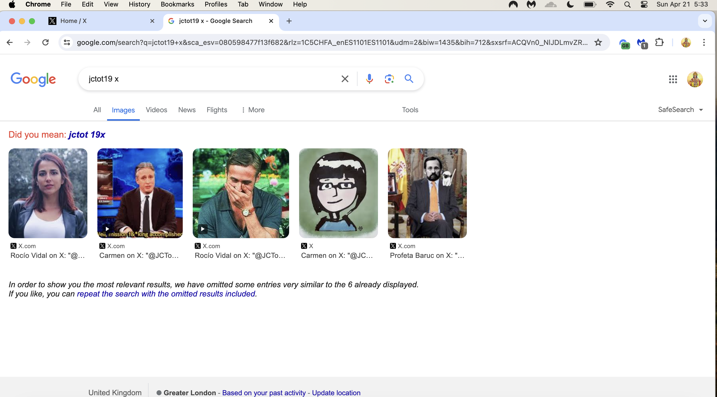 Rocio Vidal in Google search