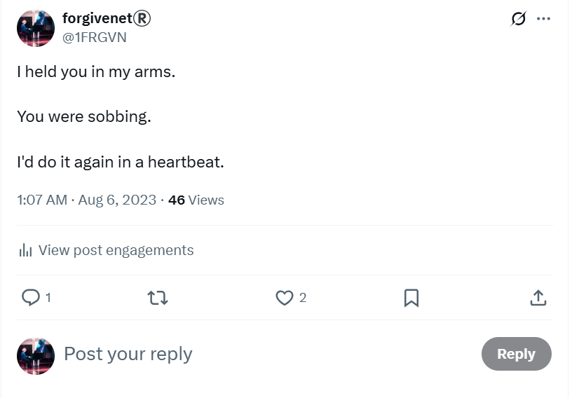 I held you in my arms
