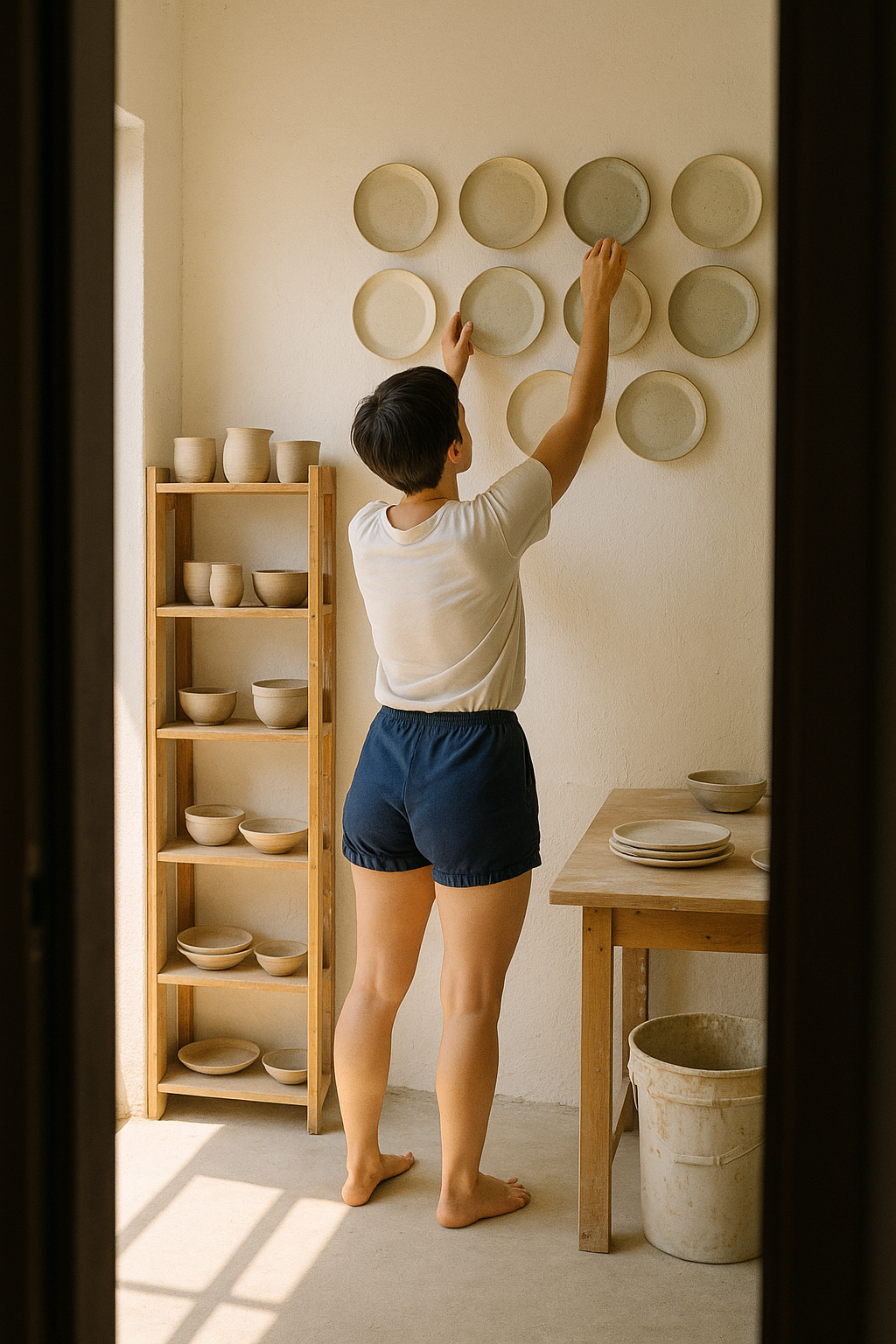putting up the plates