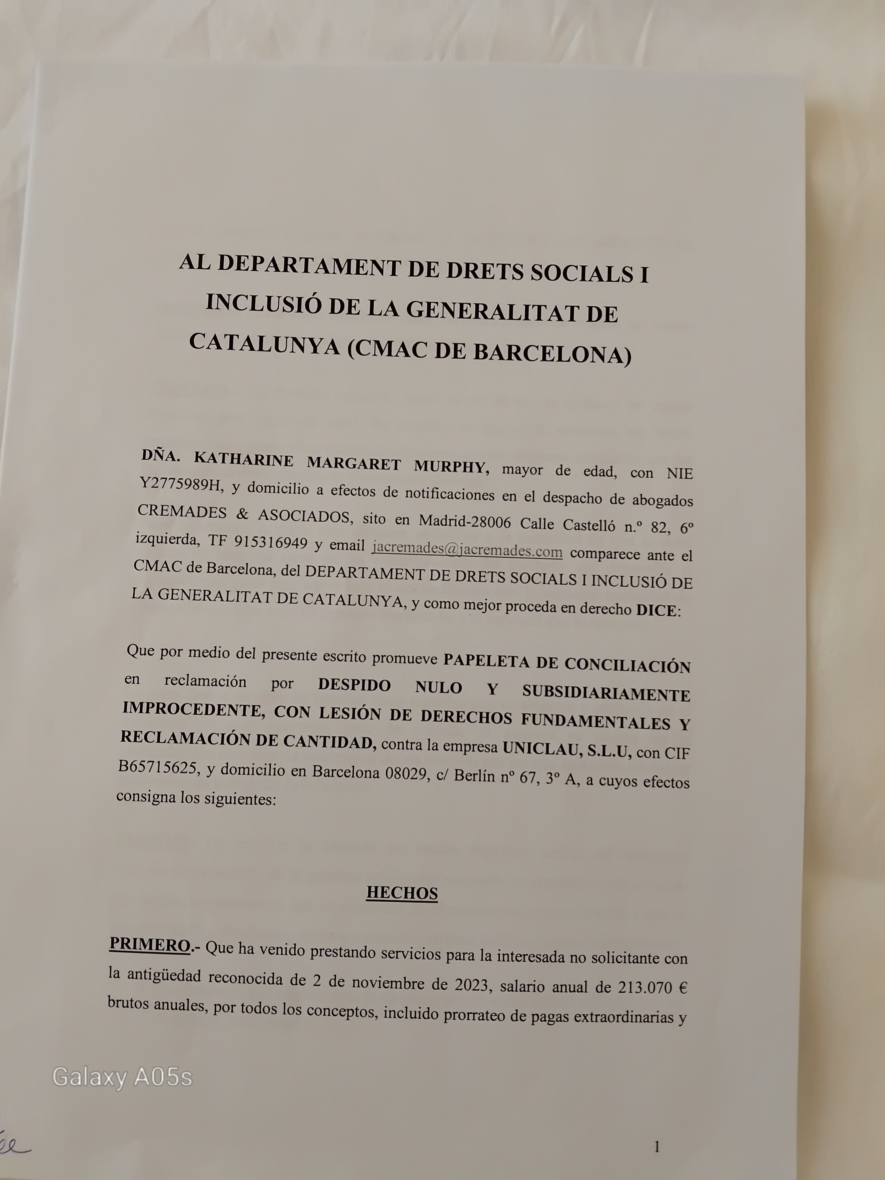 Lawyers doc from court