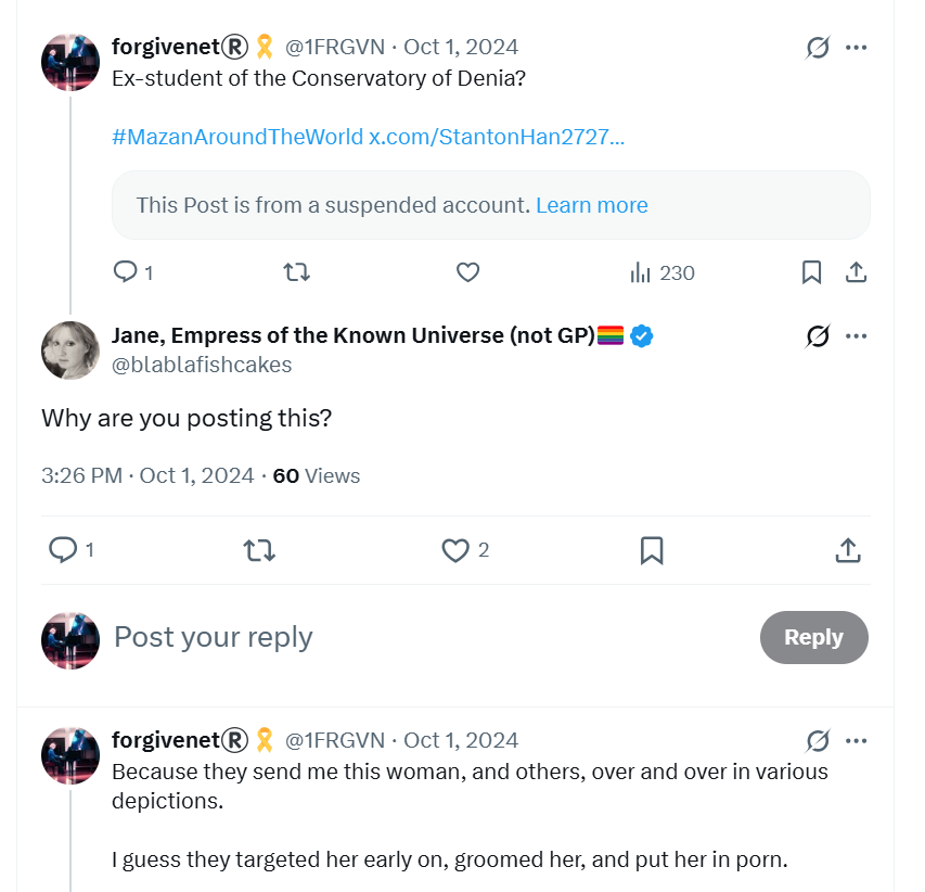 Tweeting about car woman