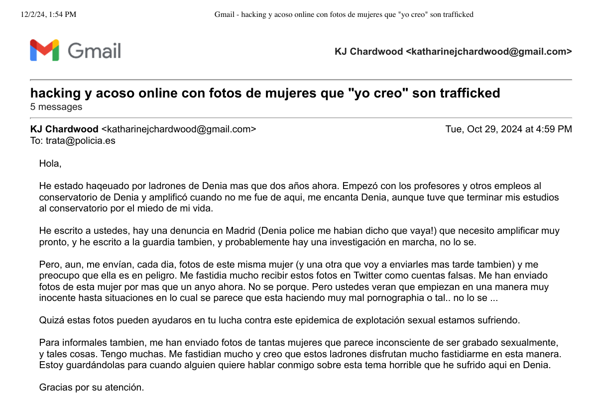 Trafficking email