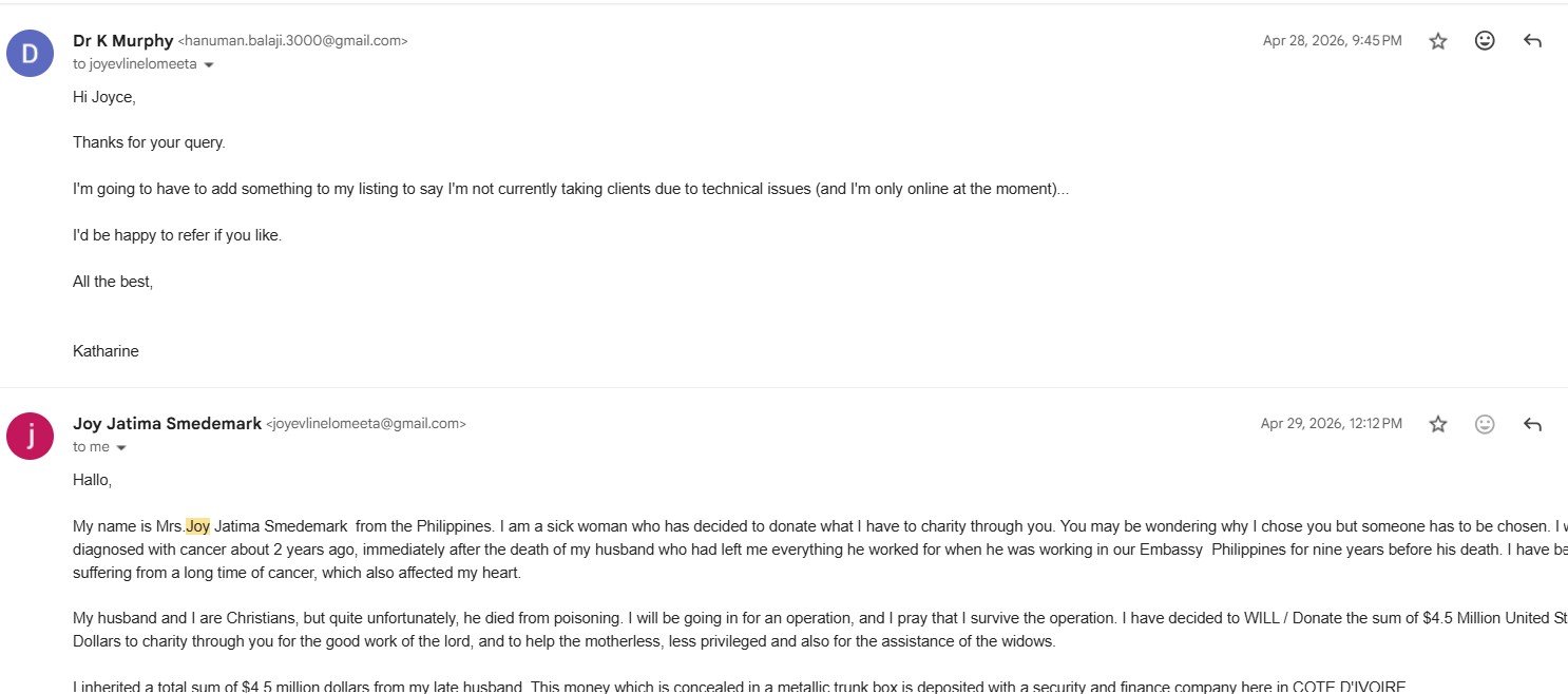 Reply to query
