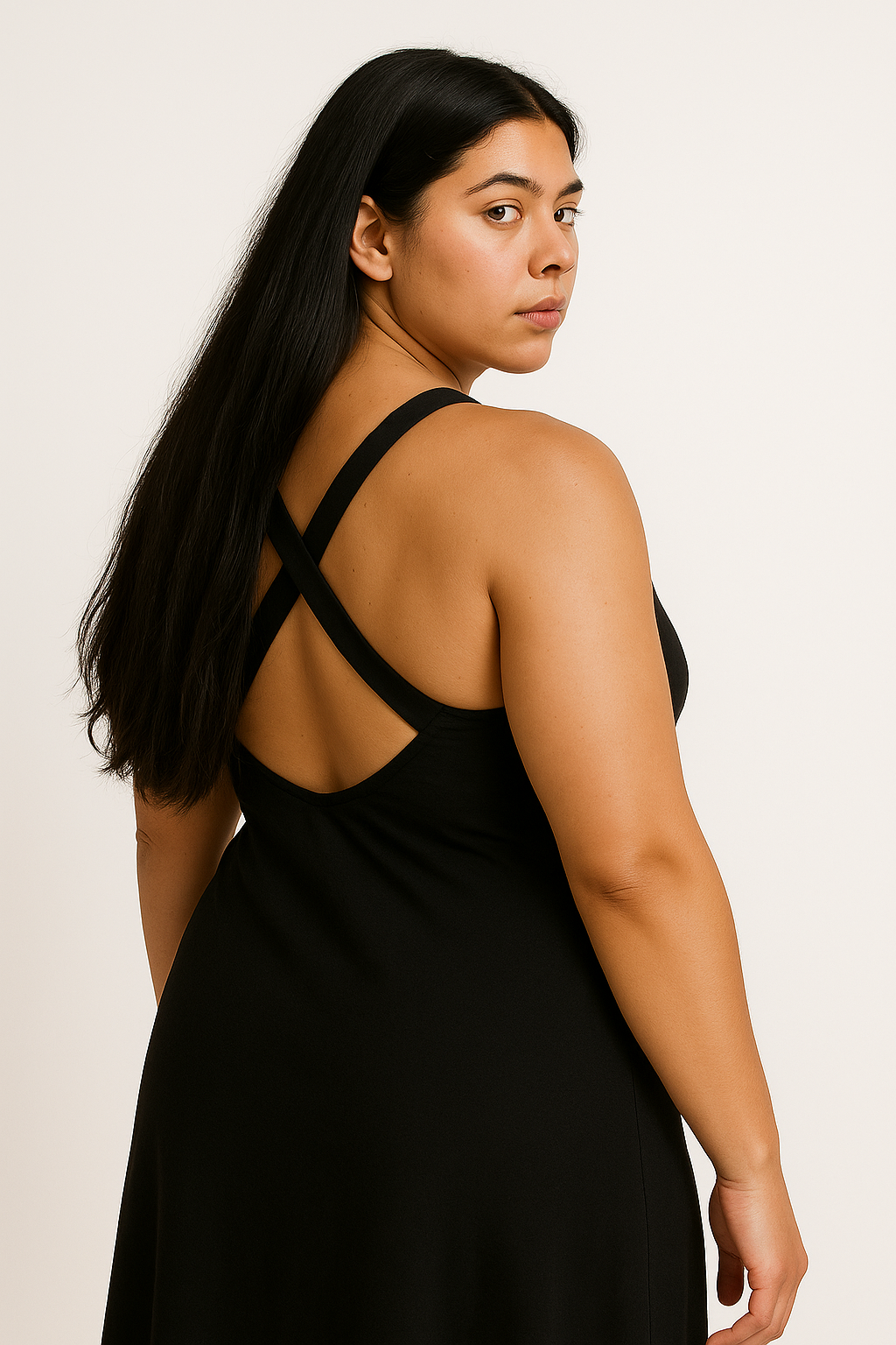 Woman with a cross on her back