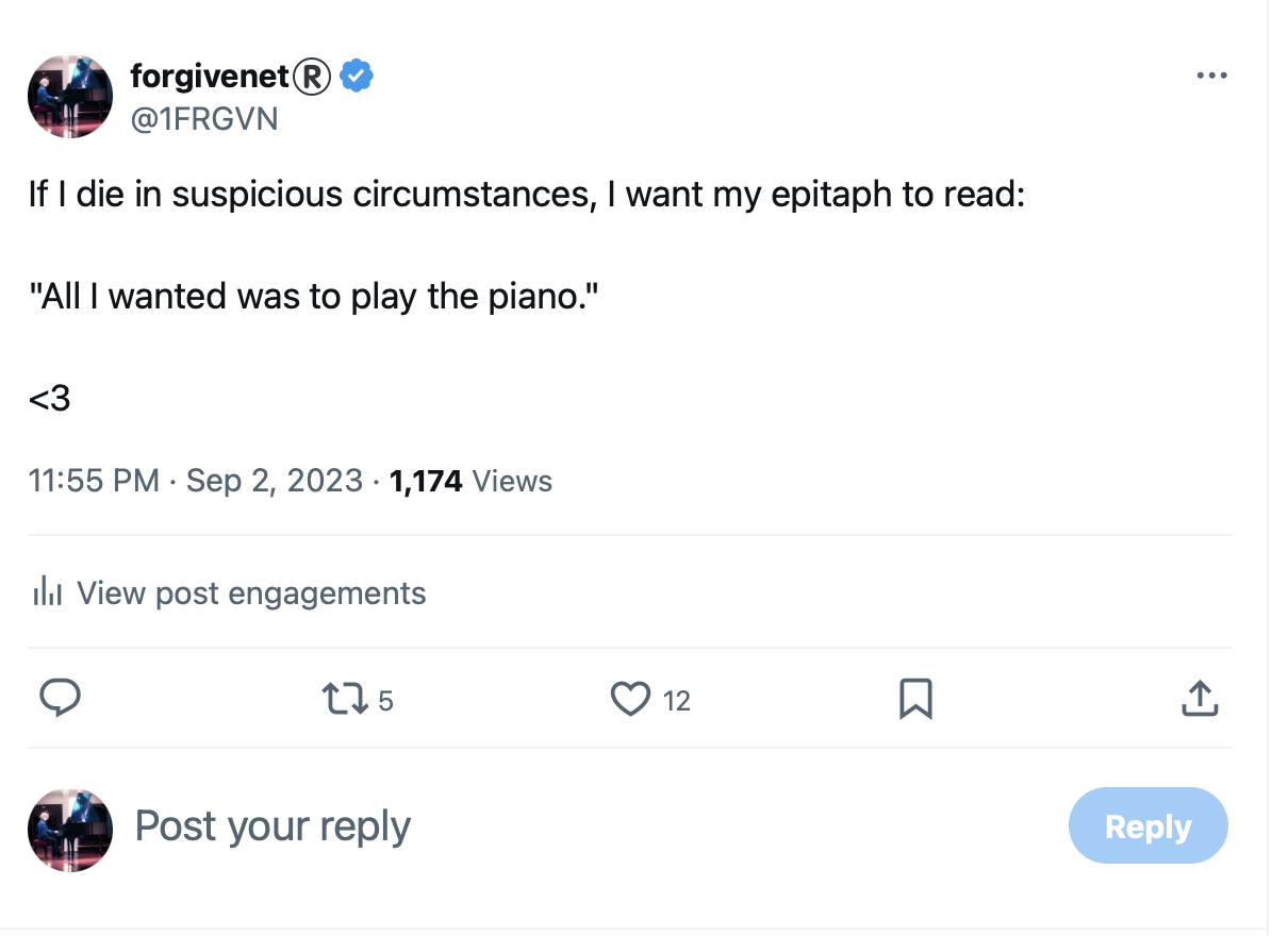 All I wanted was to play the piano