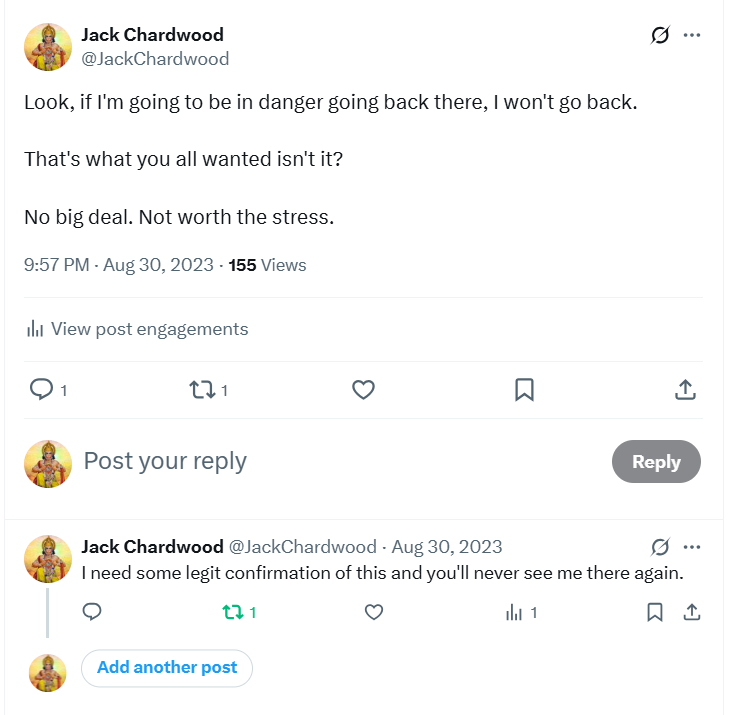 I won't go back