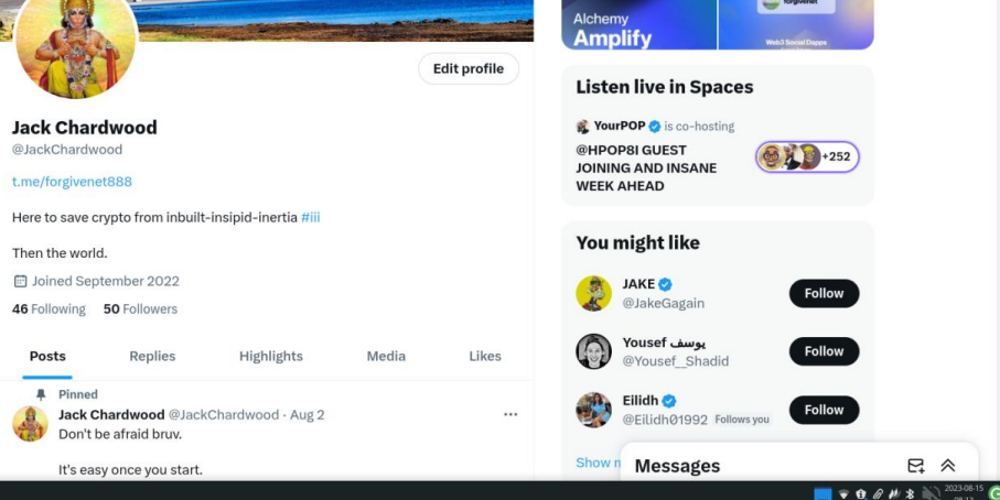 Followed by lots of accounts