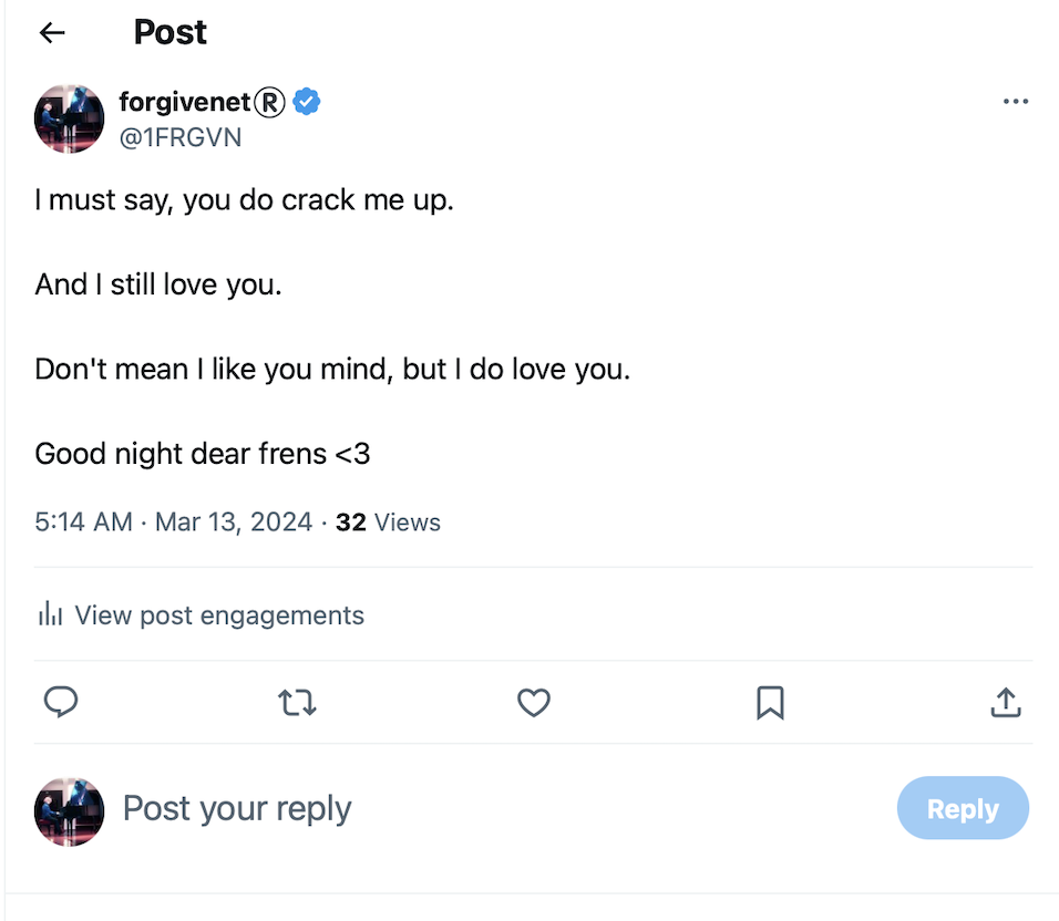 I do love you