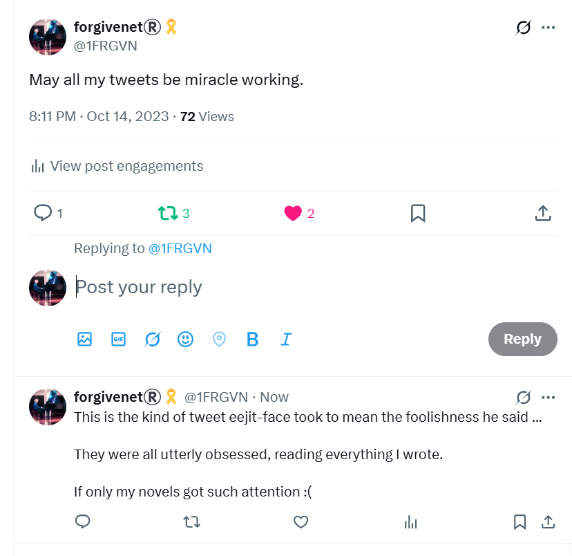 Miracle-working tweets