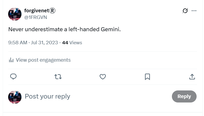 Left-handed geminis