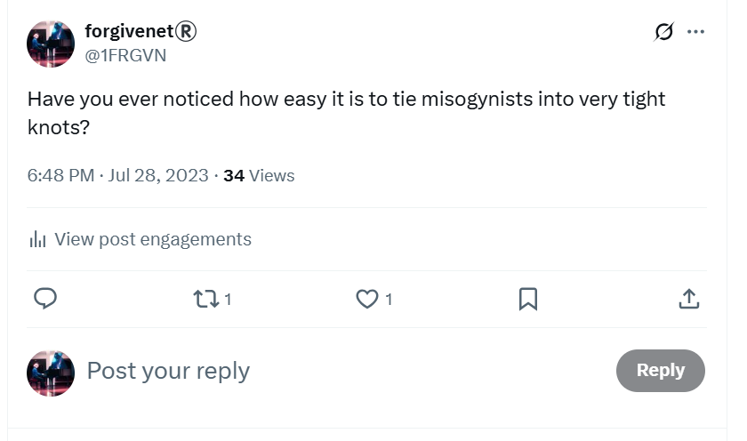 Tie misogynists into knots