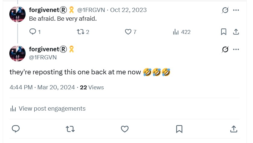 Posting threatening statements back