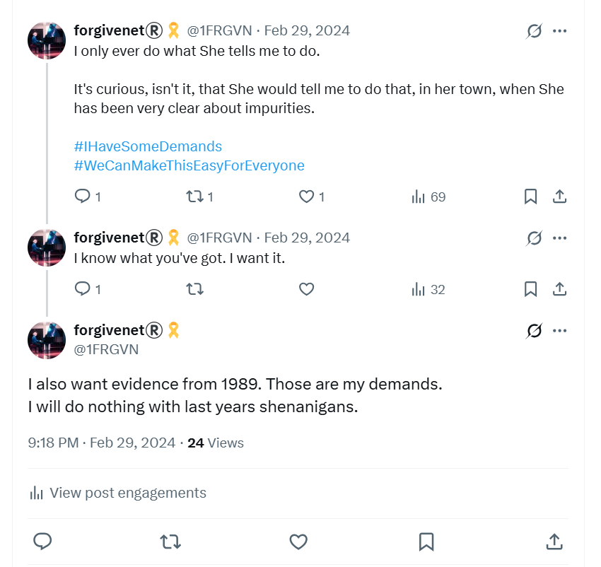 Tweeting about knowing about the porn