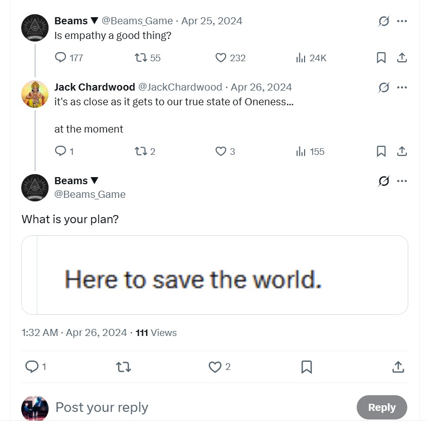 Here to save the world