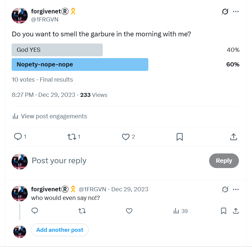 A garbure poll from December 2023