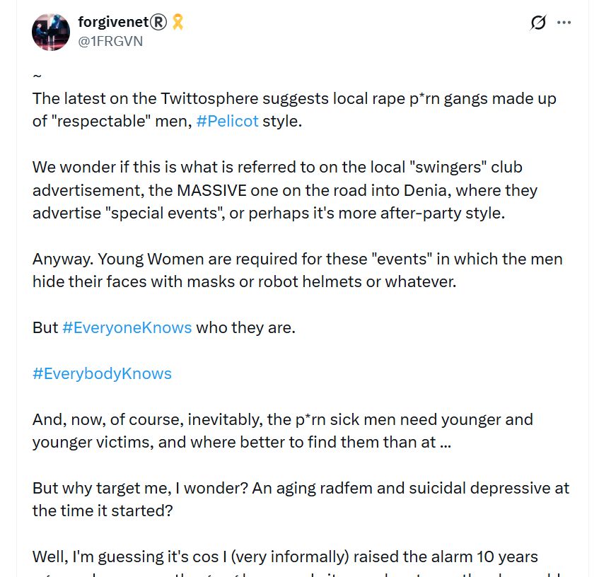 Pelicot style rape gangs in Denia