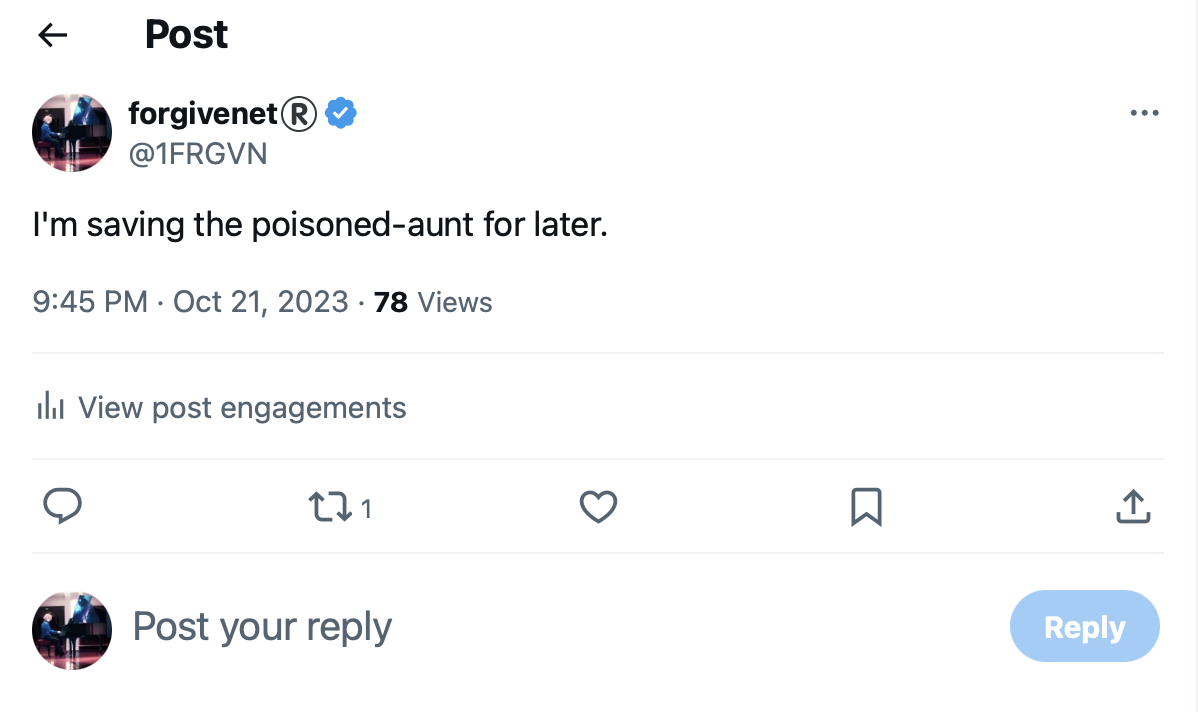 Poisoned aunt