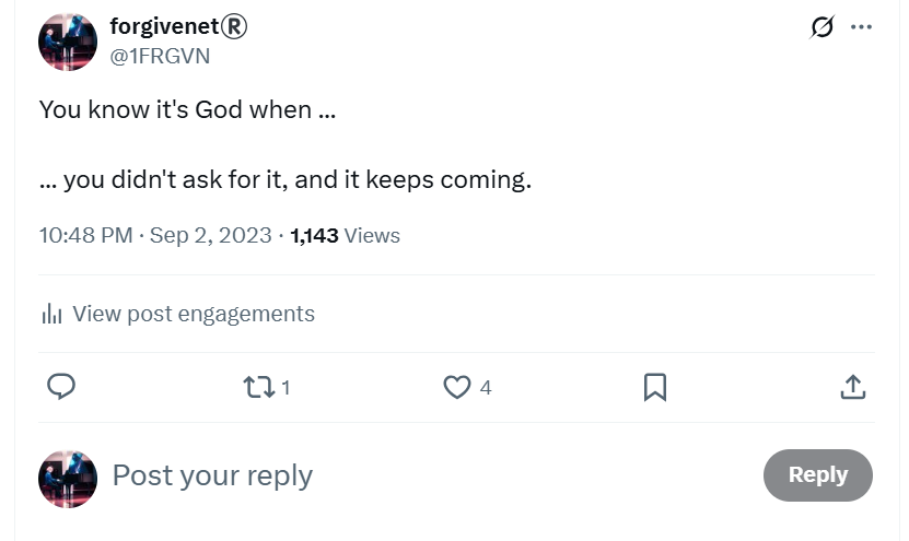 You know it's God