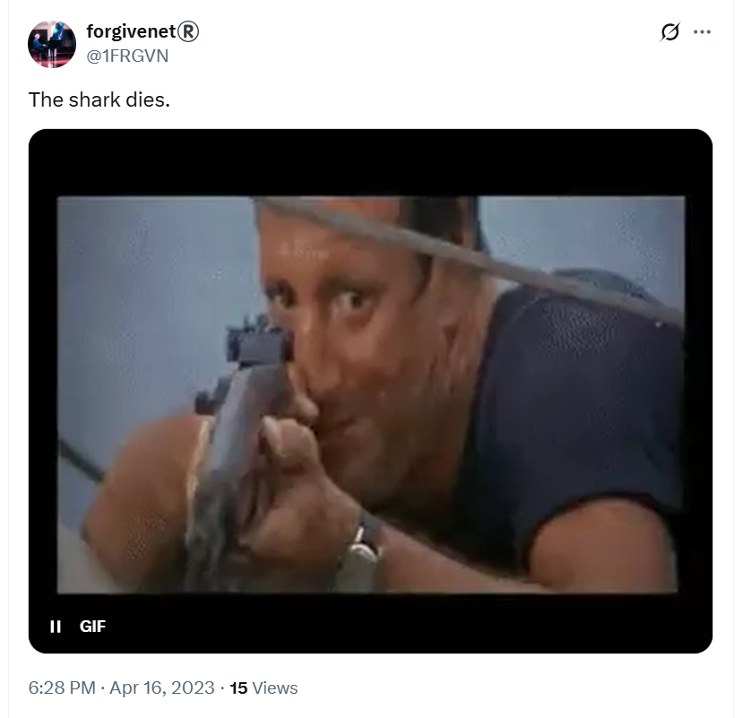 The shark dies
